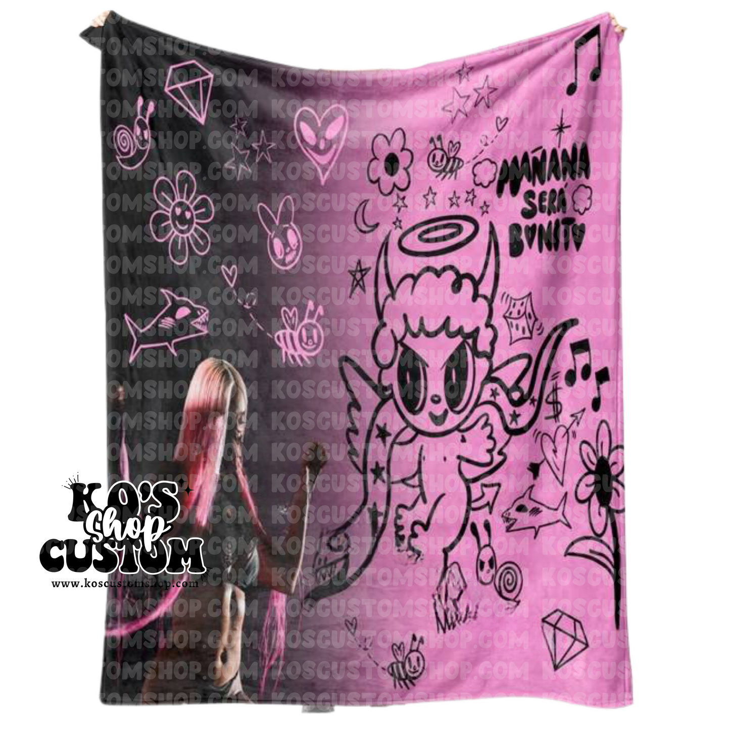 Bichota (Black/Pink) Blanket