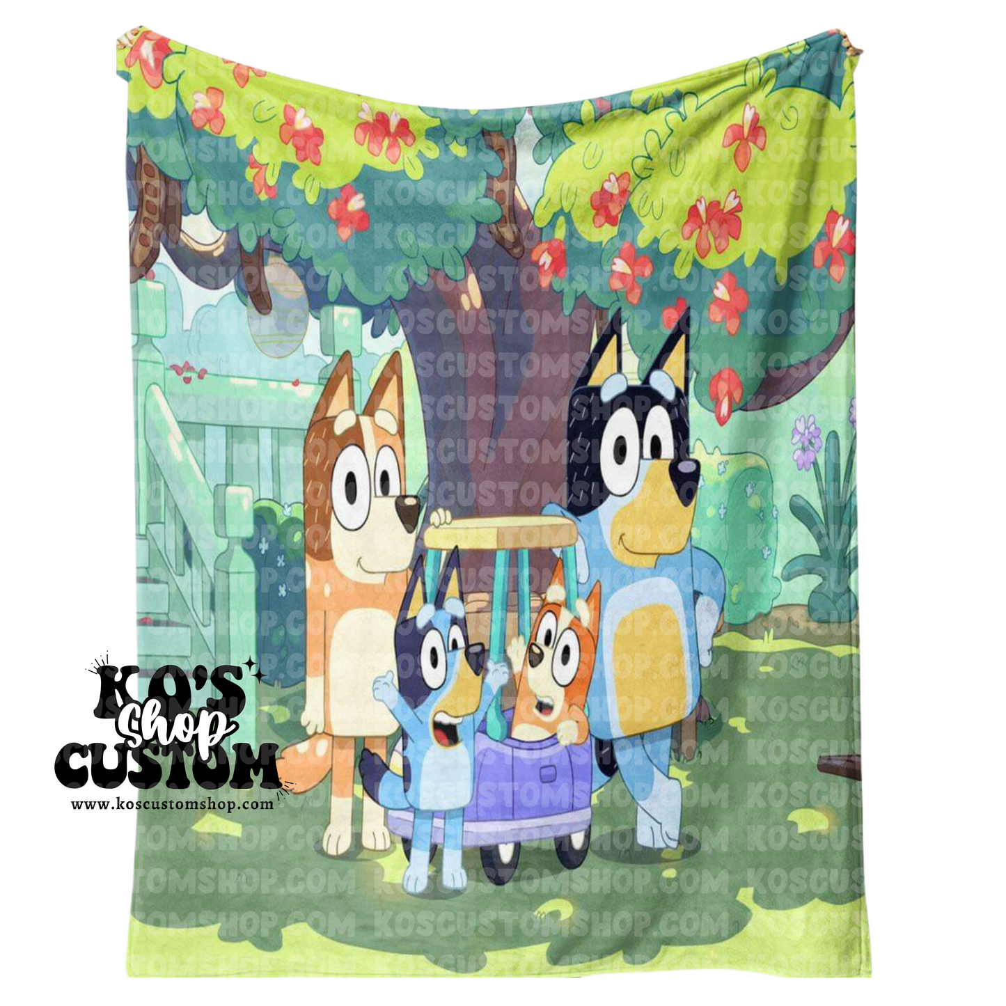 Blue Dog Family Blanket