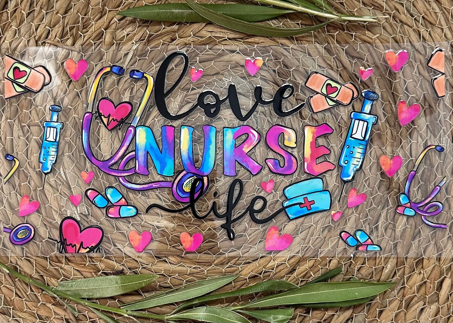RTS-16oz UV DTF| Love Nurse Life | Single Sided