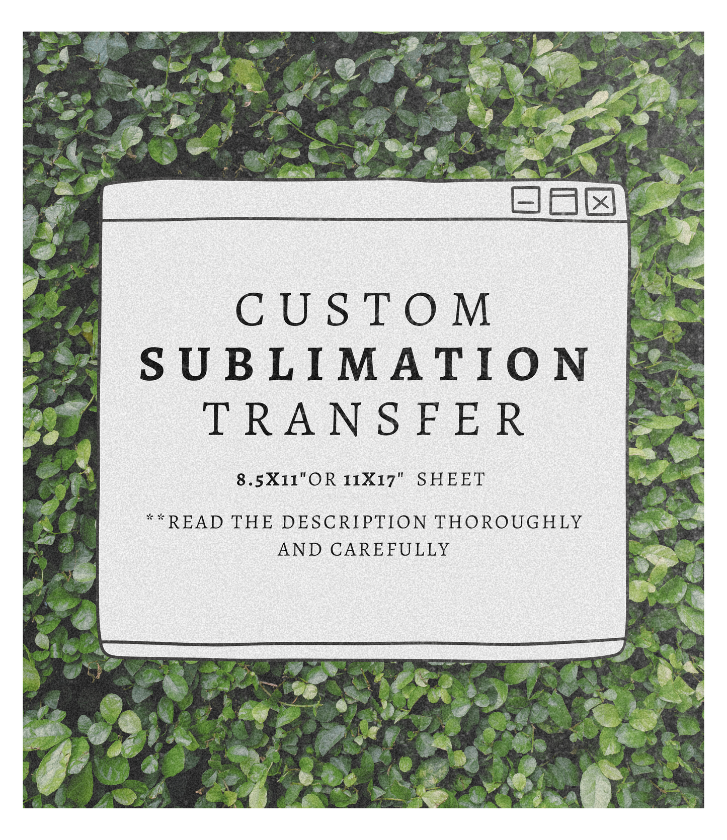 Custom Sublimation Transfer