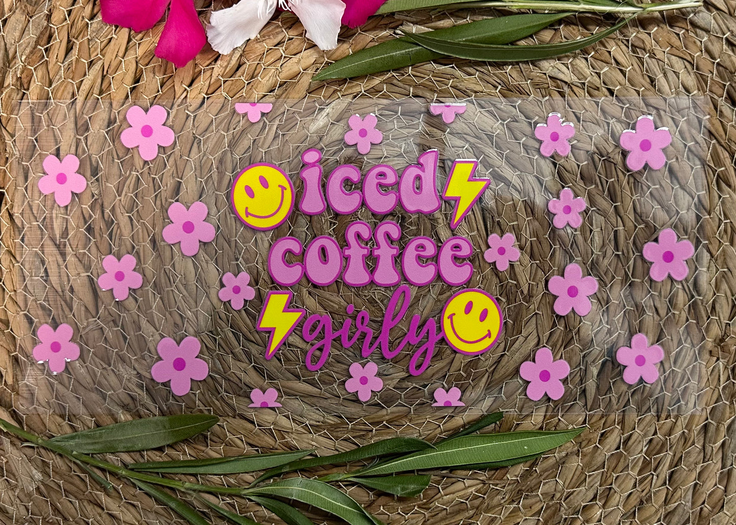 RTS-16oz UV DTF| Iced Coffee Girly | Double Sided