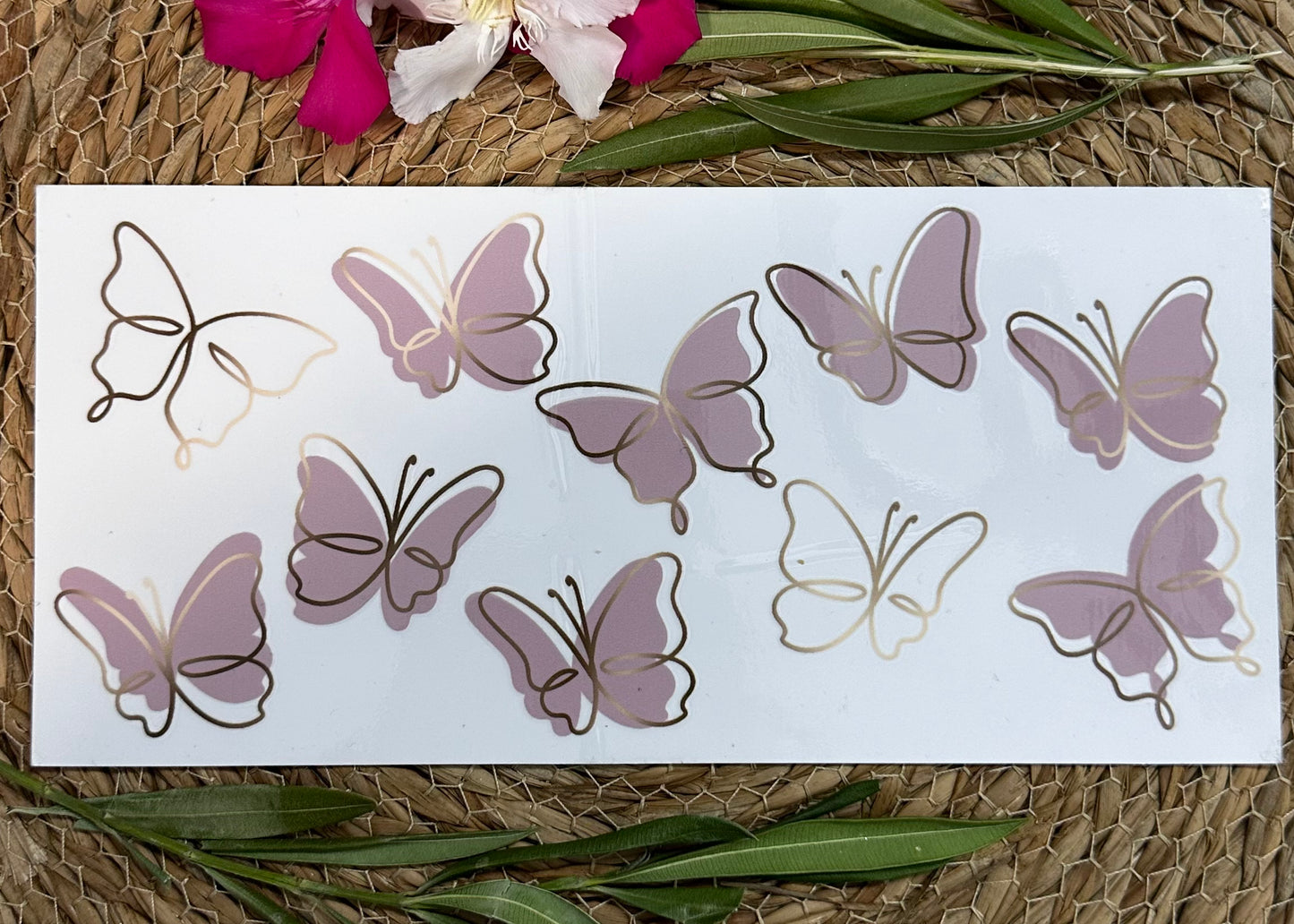 RTS-16oz UV DTF| Pink Butterfly| Single Sided