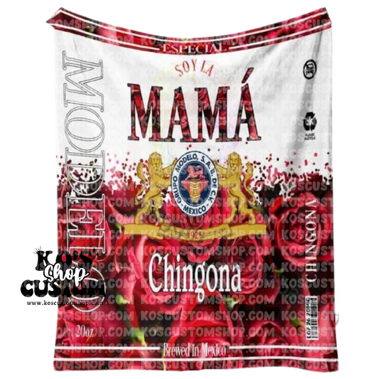 Mama Chingona Blanket (Red Floral)